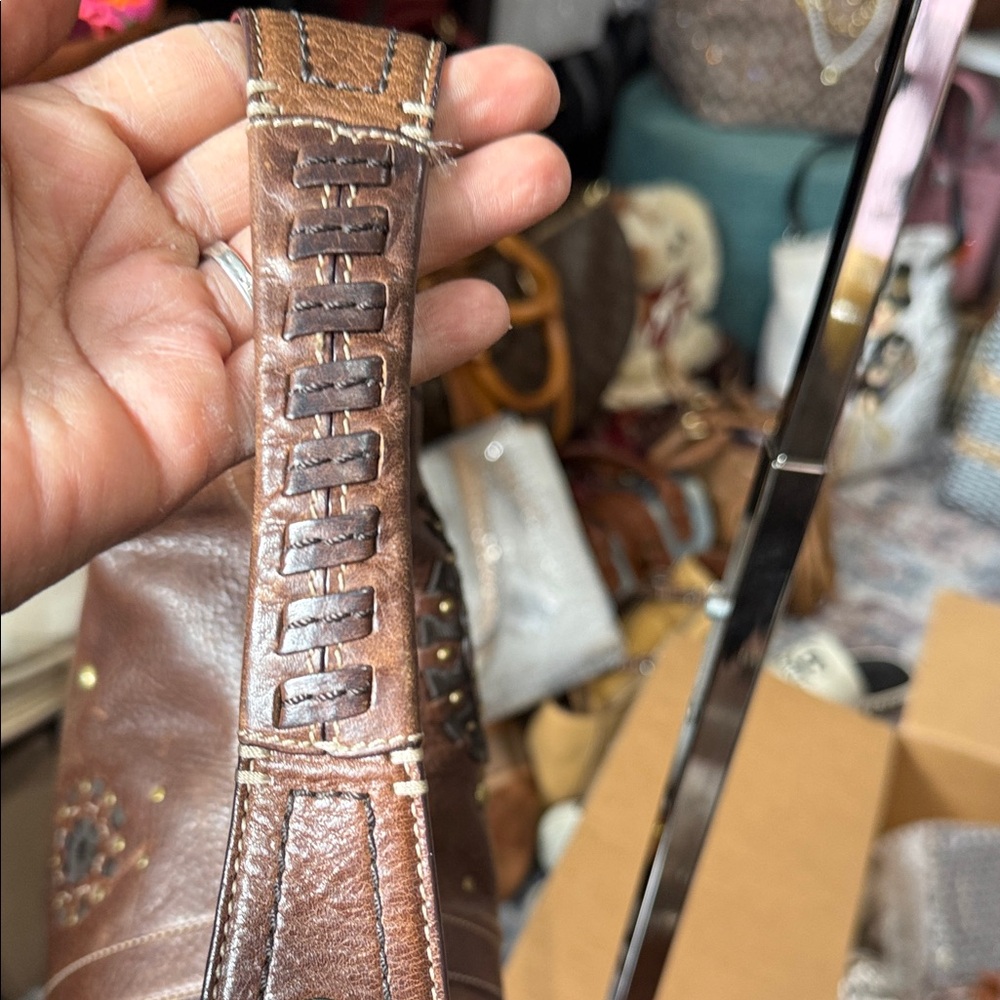 Coach Mia Brown Studded Leather Hobo Bag - Picture 5 of 7